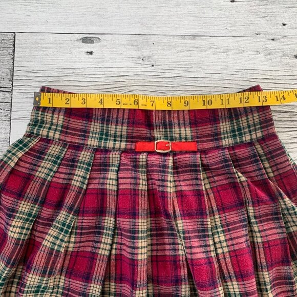 Vintage Y2K Pleated Plaid Handmade Academia Swing Skirt - Picture 9 of 10